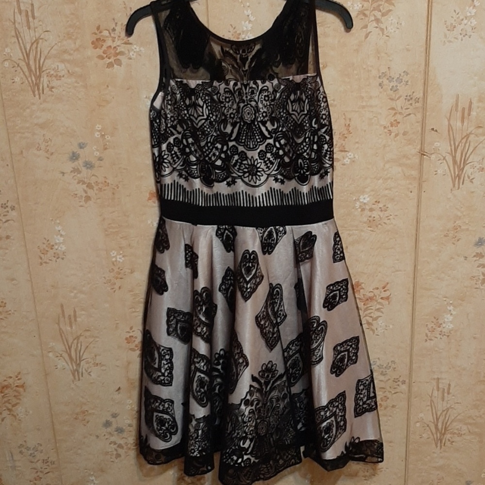 Pink and black semi formal dress
